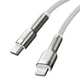 Кабель Baseus Cafule Metal Cable Type-C to Lightning Power Delivery 20W 2.4А 2м (CATLJK-B02) White - изображение 5
