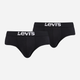 Набір трусів сліпи чоловічий 2 шт Levi's Solid Basic Brief Organic Co 2P 7012239090010 S Чорний (8720245438469) - зображення 1