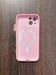 Чехол стеклянный противоударный матовый AG Silicone + Glass Case with MagSafe для Apple iPhone 14 (6.1") Pink - изображение 2