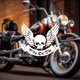 Наклейка на Авто / Мото / Витрину на Стекло Кузов Череп "Ride or die" белый цвет - изображение 4