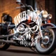 Наклейка на Авто / Мото / Витрину на Стекло Кузов Череп "Harley Davidson" белый цвет - изображение 4