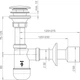 Сифон для раковины PREVEX Basic 1 1/4" телескопический Click-Clack 32/50 мм (PR3-C4N35-002) - изображение 2