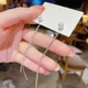 Довгі сережки-підвіски "Silk Earrings" з перлинами Honey Fashion Accessories сріблястий (12088) - зображення 3