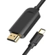 Кабель Type-C на HDMI конвертер перехідник Vention on-screen cable (1.5м, 4K 30Hz). Black - зображення 3