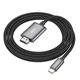Кабель Type-C на HDMI конвертер перехідник HOCO HD on-screen cable (2м, 4K 30Hz). Black - зображення 2