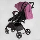 Коляска прогулянкова дитяча JOY Comfort L-30201 колір ФІОЛЕТОВИЙ рама сталь з алюмінієм футкавер підсклянник - зображення 4