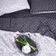 Простынь на резинке Бязь White leaves Серый 200*220 высота 25 см - изображение 2
