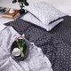 Простынь на резинке Бязь White leaves Серый 200*220 высота 25 см - изображение 6