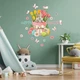 Набор пасхальных наклеек Happy Easter Кролик с букетом (зайцы тюльпаны яйца) Набор S 55х75см матовая - изображение 4