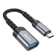 Переходник Hoco UA24 Type-C male to USB female 3.0 Metal gray - 00000067568_1 - изображение 1
