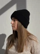 Вязаная шапка утепленная трикотаж D.Hats цвет черный универсальный - изображение 1