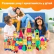 Магнитный конструктор цветные магнитные блоки плитки 100 деталей развивающий набор для детей Magcastle - изображение 6