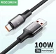 Кабель Rocoren 100W SuperDart USB Type-C 7,3A на 1м Чорний - изображение 1