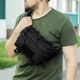 Cумка бананка мужская TAC 1 черная поясная на грудь из ткани - изображение 8