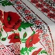 Скатертина для обіднього або кухонного столу, тканина-рогожка, малюнок червоні маки з крестиком на сірому фоні (220см*150см). - зображення 8