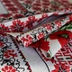 Скатертина для обіднього або кухонного столу, тканина-рогожка, малюнок червоні маки з крестиком на сірому фоні (220см*150см). - зображення 14