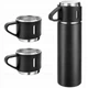 Набор термос 500 мл с 3 кружками Vacuum Bottle - изображение 2