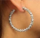 Фактурні сережки-кільця "Stardust" Honey Fashion Accessories сріблястий (120102) - зображення 2
