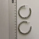 Фактурні сережки-кільця "Stardust" Honey Fashion Accessories сріблястий (120102) - зображення 6
