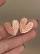 Серьги сердечка гвоздики Honey Fashion Accessories розовый (12-103) - изображение 1