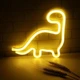 Настінний світильник Динозавр Dino на батарейках і USB Неоновий світлодіодний нічник для інтер'єру Decoration Lamp Теплий білий - зображення 1