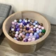 Сухой бассейн для детей 100х40 см + 150 шариков в комплекте бежевого цвета велюр для дома и улицы - изображение 1
