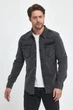 Рубашка джинсовая однотонная Trend Collection 291 черно-серый (KOYU) S - изображение 9