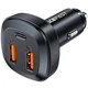 Автомобільний зарядний пристрій Acefast B9 66W (2USB-A+USB-C) three port metal car charger Black - зображення 2