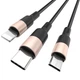 Дата кабель Hoco X26 Xpress 3in1 Lightning -MicroUSB-Type-C (1m) Чорний / Золотий - зображення 2