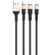 Дата кабель Hoco X26 Xpress 3in1 Lightning -MicroUSB-Type-C (1m) Чорний / Золотий - зображення 3