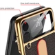 Шкіряний чохол GKK with ring and strap для Samsung Galaxy Z Flip4 Black - зображення 4