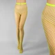 Колготки в среднюю сетку лимонные One Size - изображение 1