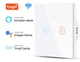 Умный сенсорный выключатель света двухклавишный, Tuya TMW401 220В Wi-Fi, Белый, Стекло - изображение 1