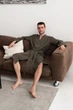 Чоловічий халат COSY Duna із фактурного мусліну 2XL, хакі M61 - зображення 4