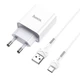 Мережевий зарядний пристрій (МЗП) HOCO C81A (1USB/2.1A) + Type-C Білий - изображение 1