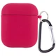 Силіконовий футляр з мікрофіброю для навушників Airpods 1/2 Червоний / Rose Red - 00000039442_4 - изображение 1