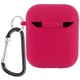 Силіконовий футляр з мікрофіброю для навушників Airpods 1/2 Червоний / Rose Red - 00000039442_4 - изображение 2