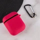 Силіконовий футляр з мікрофіброю для навушників Airpods 1/2 Червоний / Rose Red - 00000039442_4 - изображение 3