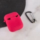 Силіконовий футляр з мікрофіброю для навушників Airpods 1/2 Червоний / Rose Red - 00000039442_4 - изображение 5