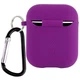 Силіконовий футляр з мікрофіброю для навушників Airpods 1/2 (Фіолетовий / Grape) - изображение 2