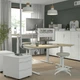 Комп'ютерний стіл з регулюванням висоти IKEA MITTZON 140x80 см березовий шпон/білий (195.286.19) - зображення 6