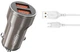 Автомобильное зарядное устройство XO CC48 2.4A/2 USB + microUSB Grey (XO-CC48m-GR) - изображение 2