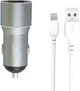 Автомобильное зарядное устройство XO TZ09 2.4A/2 USB + кабель Lightning Grey (XO-TZ09L-GR) - изображение 3