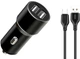 Автомобильное зарядное устройство XO TZ09 2.4A/2 USB + кабель microUSB Black (XO-TZ09M-BK) - изображение 3