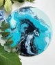Подарунковий набір для створення картини у техніці "Рідкий акрил/Fluid art". Палітра: "Ocean Heart". 30(см) круг - изображение 4