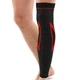 Бандаж эластичный удлинённый на голень и колено Sibote Fit 7218 Black-Grey-Red - изображение 1