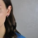 Cережки с узором широкие 6 мм медицинская сталь родий (x093) - изображение 2
