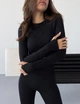 Спортивный женский костюм Hot для фитнеса и йоги (рашгард + леггинсы) c двойным Push Up V-пояс XS-S Черный (MA010000S) - изображение 3