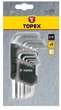 Topex Ключі шестигранні, набір 9шт, короткі, CrV, 1.5-10мм - изображение 2