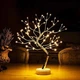 Декоративний нічник дерево настільний світильник Bonsai Led h20in N1 золотистий з теплим світлом від USB або 3AA - зображення 1